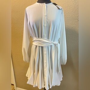 Gianni Bini  Women’s  Ivory Mini Shirt Dress Size S